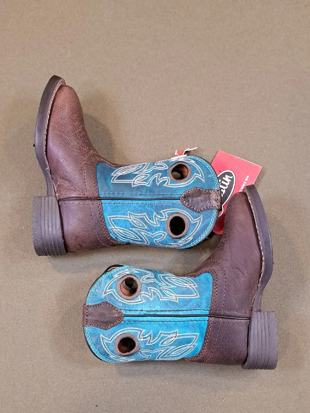 Justin Bowline Junior Walnut Brown Water Buffalo - Size: Kids 9 D - Picture 6 of 10